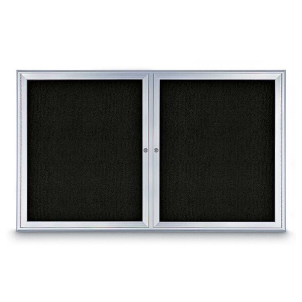 Sliding Door Indoor Enclosed Corkboard, 9, UV9030ACS-BLACK-DBURGU